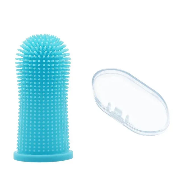 Soft Silicone Finger Toothbrush for Dogs & Cats (with Storage Case)